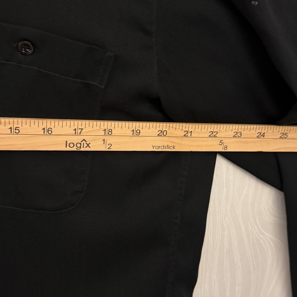 Zanella Button Down Shirt Mens Medium Black Excellent Made In Italy 100% Rayon - Picture 5 of 6